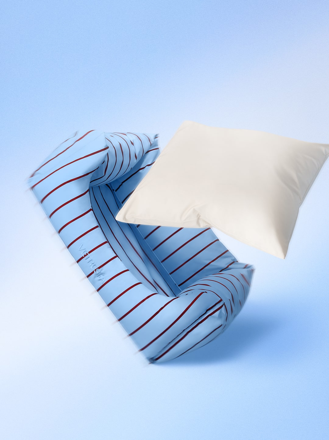 Mist And Merlot Pet Sofa - Azure & Stripes