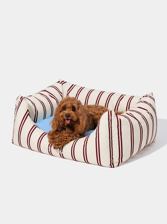 Mist And Merlot Pet Sofa - Cream & Stripes