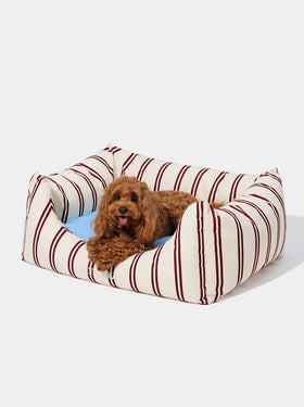 Mist And Merlot Pet Sofa - Cream & Stripes
