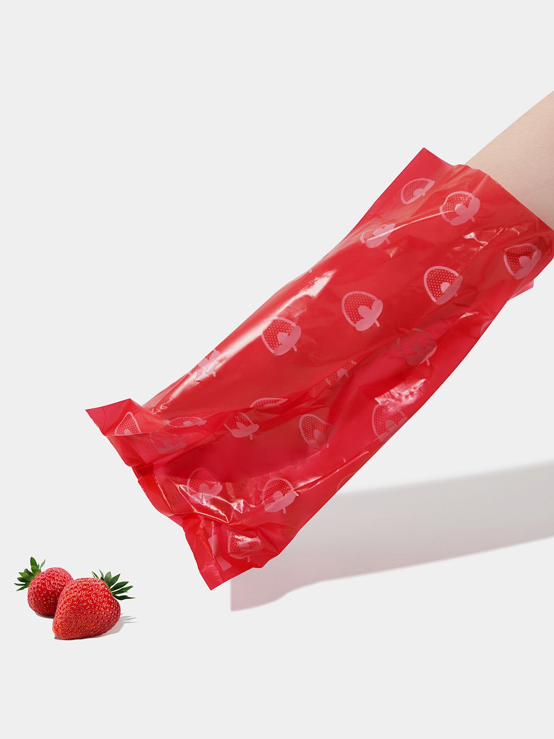 Strawberry Pet Poop Bags & Dispenser Set (1 Dispenser+7 Rolls)