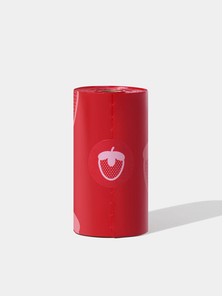 Strawberry Pet Poop Bags & Dispenser (1 Dispenser + 1 Roll)
