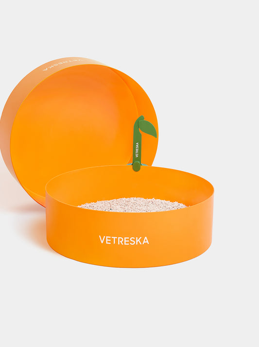 VETRESKA Tangerine Cat Litter Box