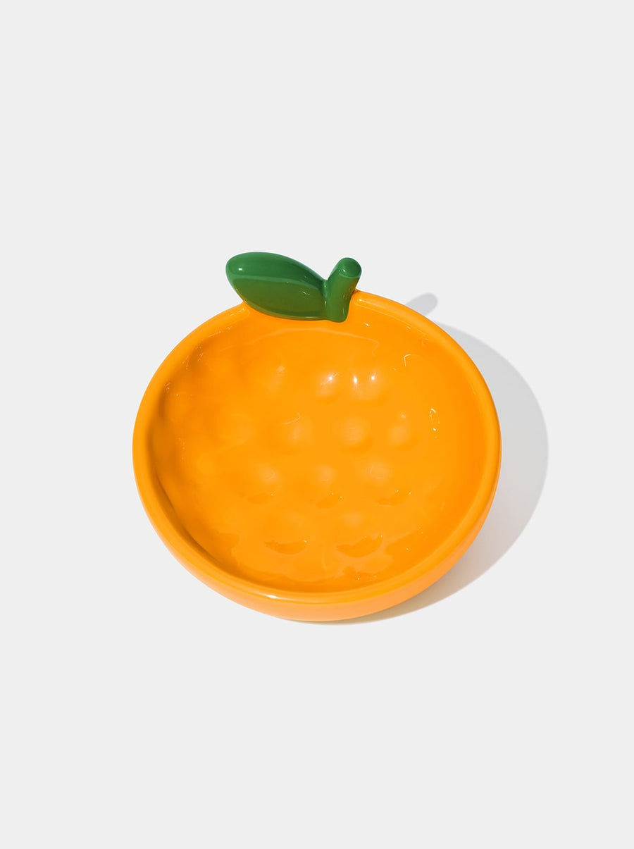 Tangerine Ceramic Pet Bowl