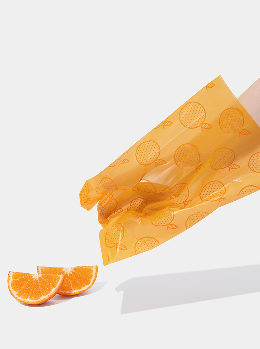Tangerine Poop Bags & Dispenser Set
