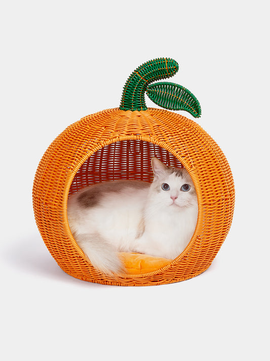 VETRESKA Tangerine Rattan Pet Bed