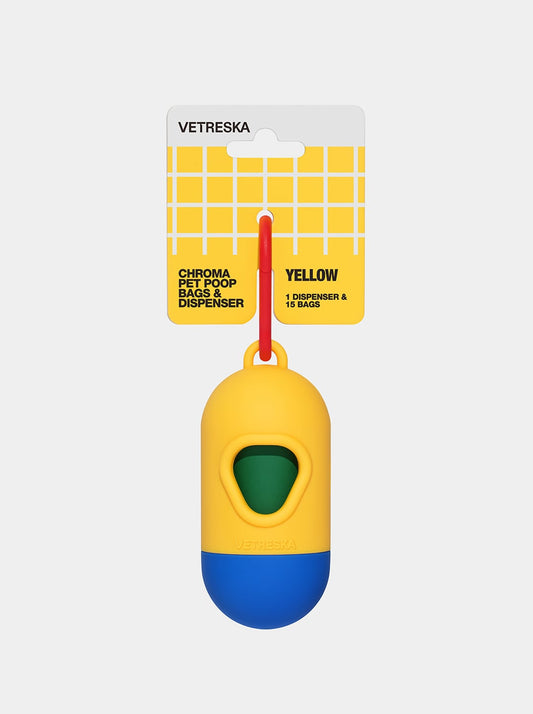 Chroma Pet Poop Bags & Dispenser (Yellow)
