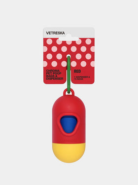 Chroma Pet Poop Bags & Dispenser (Red)