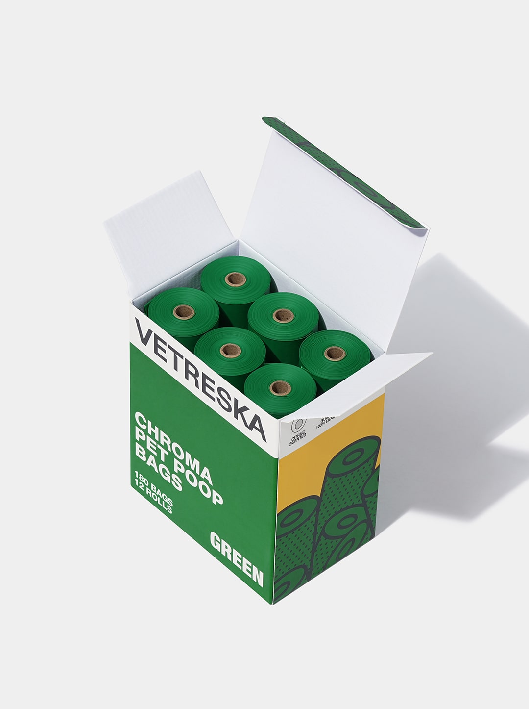 Chroma Pet Poop Bags Refill Set (12 Rolls) – Green