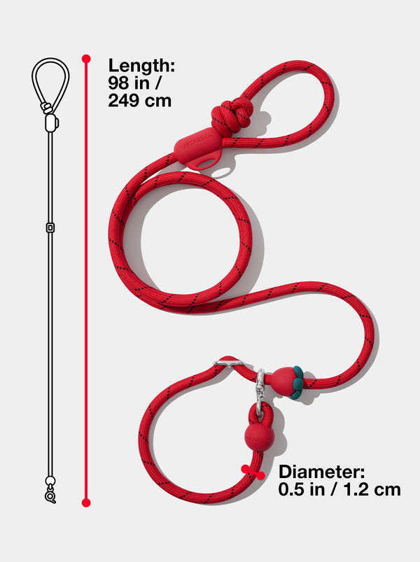Connect Hands-Free Rope Leash - Strawberry